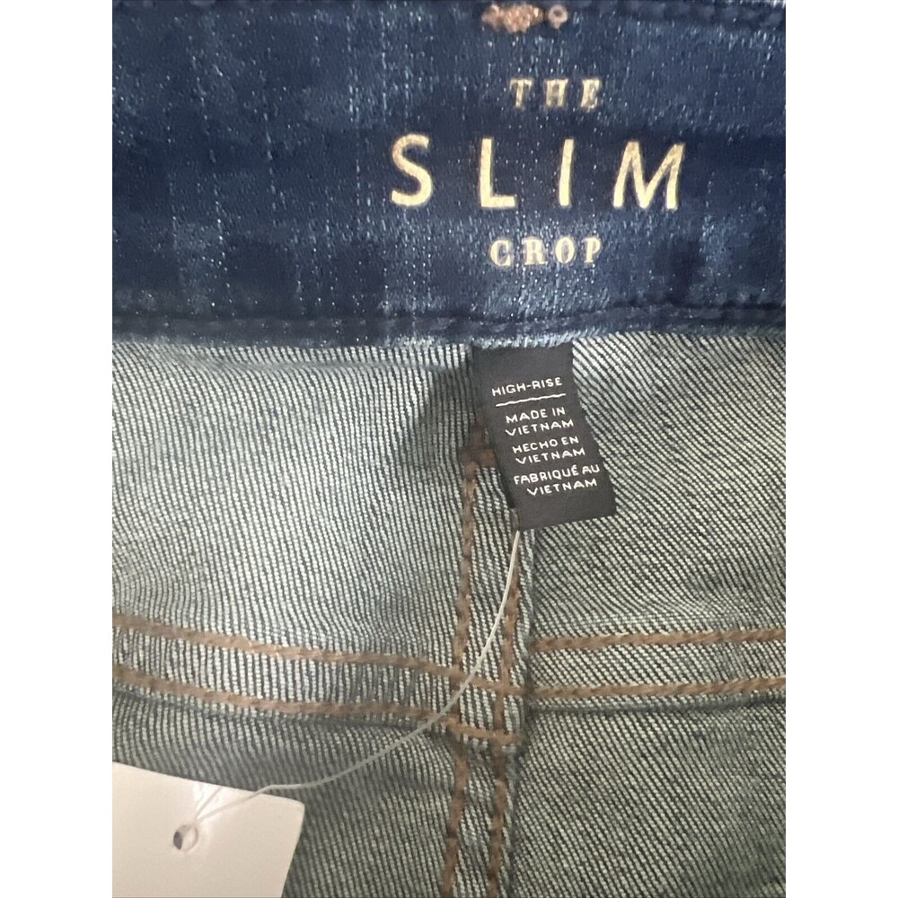 Nwt White House Black Market High-Rise Snake-Gusset The Slim Crop Jeans Size 14p - Picture 7 of 7